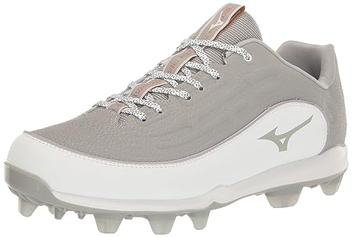 Mizuno Men's Ambition 3 Low TPU Baseball Cleats, Grey/White, 6.5