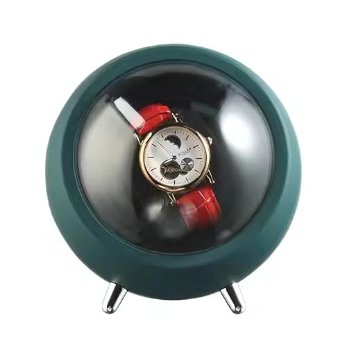 Omana Watch Winder for Automatic Watches – Single Watch Winder Box with Silent Motor, Type-C & Battery Power – Automatic Watch Winder, Display Case for Wristwatches (Green)