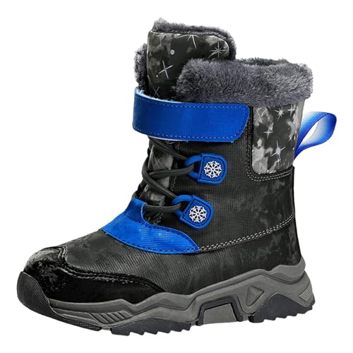 Unisex Kids Snow Boots Boys Girls Warm Faux Fur Lined Winter Mid Calf Boots Cold Weather Shoes (Little Kid/Big Kid)