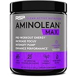 AminoLean MAX Pre Workout - Intense Energy, Massive Pumps, Laser Focus with Natural Caffeine, Nitric...
