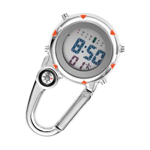 DECORNIJIA 多機能ステンレス製クォーツ登山用クリップオン時計 蓄光夜間視認可能 バッグや衣服に装着可能 アウトドア活動向け