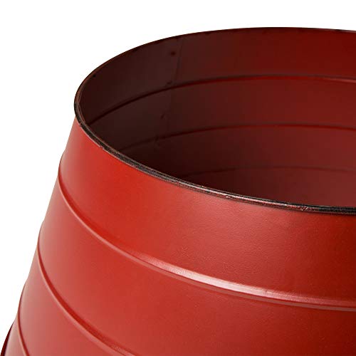 Glitzhome Galvanized Metal Christmas Tree Collar Decorations, 22" D, Red #TOP3