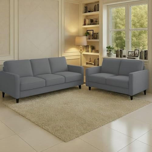 Image of The MM Furniture store Premium Fabric Sofa - Ash (3+2 Seater)