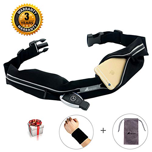 ABETER Best Running Belt Pocket Belt Waist Pack Pouch Sweatproof Rainproof Slim
