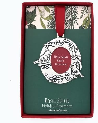 Basic Spirit Cardinal Photo Handcrafted Christmas Ornament, 5-inch Height
