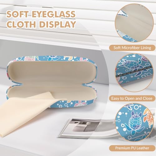 Image of Glasses Case Hard Shell,Portable Protective Eyeglasses Case, Eyeglass Holder Box with Cleaning Cloth,for Women Men