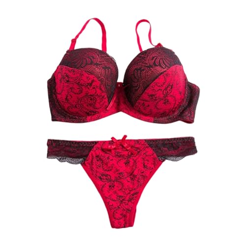 Générique Femme Armatures Rembourré Plongeant Soutien-Gorge Lingerie String Ensemble String Sexy Ensemble String Soutien-Gorge