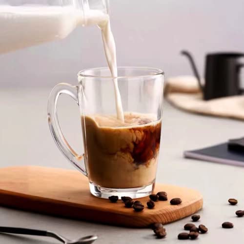 Cadamada Clear Glass Coffee Mugs, 7 Oz Espresso Mugs With Handle, Glass Drinking Beverage Cups For Latte, Cappuccino, Tea, Fruit Juice, Water, Office, Set Of 12 #TOP5