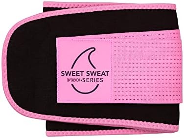 Sweet Sweat 'Pro-Series' Waist Trimmer (Pink) with Adjustable Velcro Straps (Medium-Large)