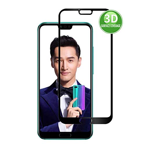 X-Dision 3D Protector de Pantalla Compatible con Huawei Honor 10 (Negro), HD Película Protectora Completa, Cubierta Protección de Vidrio Templado 9H, Anti-Huella Dactilar y Anti-roturas