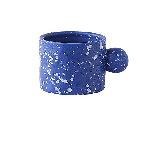 Tasse Café Creative Handmade Splash-Ink Blanc Blanc Blanc Tasses et assiettes Céramique Tea Tea Tea Têtres Pain Cake Plaque Plat à la maison Décor Vaisselle Mugs et Soucoupes ( Color : White dots )
