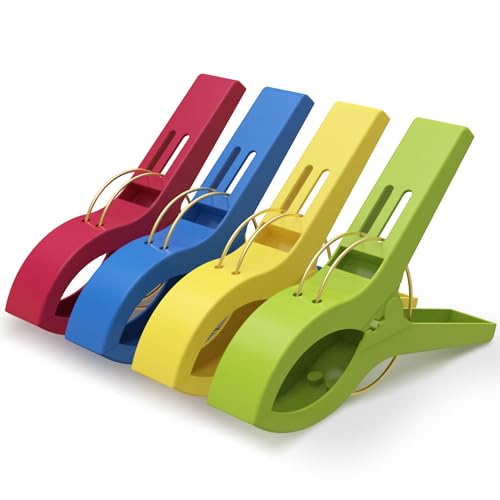 PORTENTUM Pinzas para Toalla de Playa, Set de 12, Multicolor. Pin...