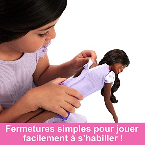 Barbie - Ma Première, Poupée pour Tout-Petits, Ma Première Poupée Brooklyn, 34 Cm, Brune avec Caniche en Peluche, Accessoires, Corps Doux Et Flexible, Jouet Enfant, Dès 3 Ans, Hll20
