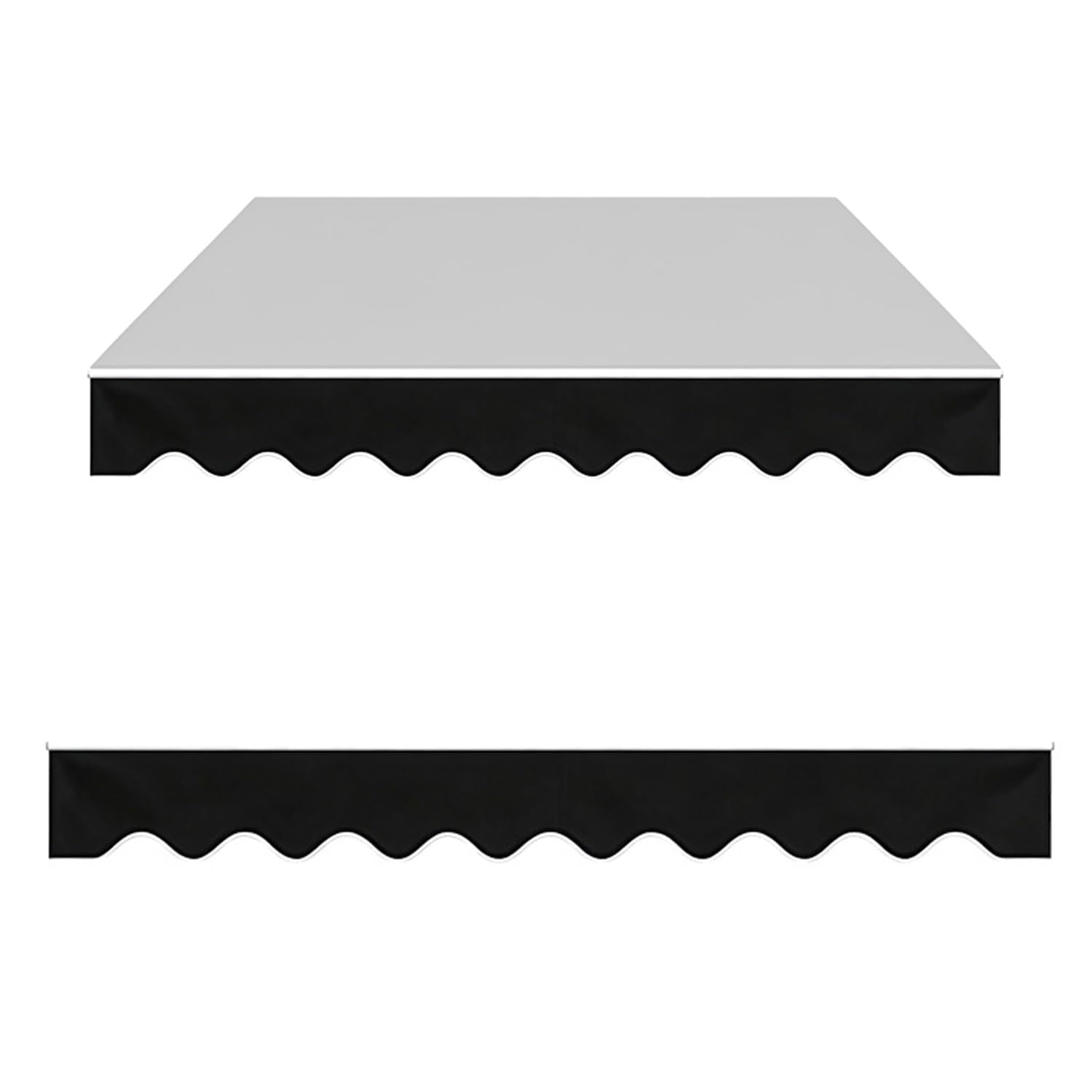 Genérico Cenefa Impermeable de Repuesto para Toldo, Cenefa Ondulada para Parasol de Patio Balcón, Cenefa Resistente para Toldo Exterior 280 310 380 450 600 cm(Negro,B400cmxH20cm)