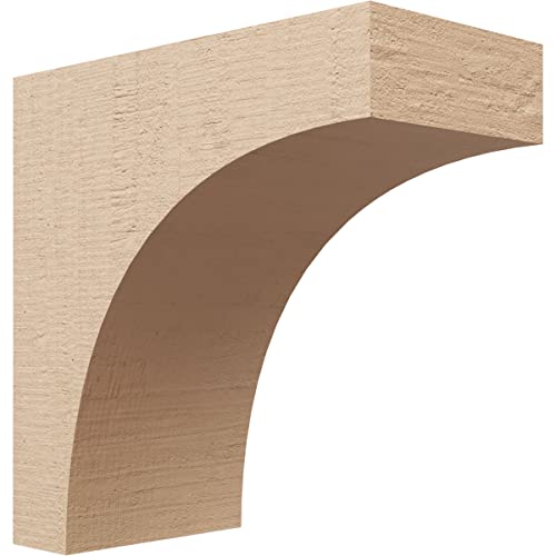 7"W x 14"D x 14"H Classic Huntington Rough Cedar Woodgrain TimberThane Corbel, Primed Tan