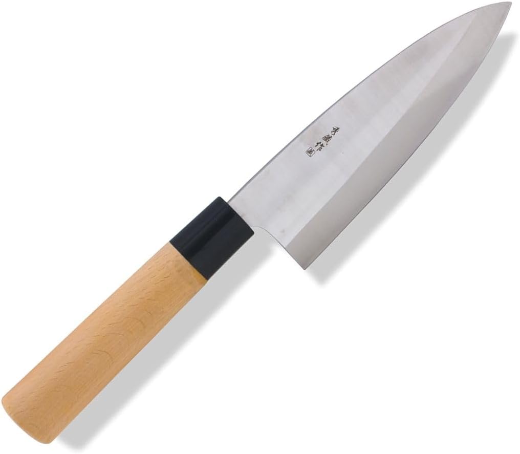 Soro Essentials- 7” High Carbon German Steel Blade Deba Knife with Wood Handle- Japanese Kitchen Knife Sharp Sushi Knife for Fish Fillet Knifes Fish Cutting