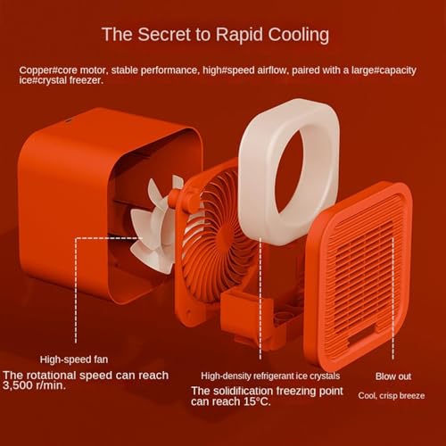 Mini ventilador portátil de escritorio con pilas recargables y eficiente flujo de aire 7