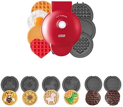 Bundle of DASH Multimaker Mini System - Waffle Maker with 11 4 Removable Plates Waffle Iron & Griddle