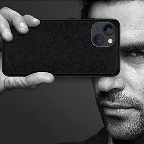 Aizjulo Iphone 13 Cases, Premium Alcantara Fabric Phone Case Iphone 13 Cases Slim Protective Phone Case Anti-Slip Anti-Scratch 2 Cases (Black+Blue) #TOP6