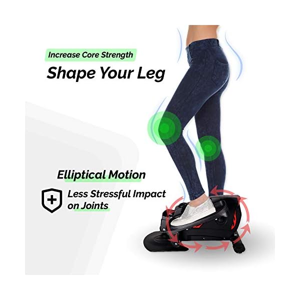 Leasbar Under Desk Elliptical Exercise Machine Mini Exercise Bike Cycle for Home Office Workout Exercise Equipment Pedal Exerciser Adjustable Resistance with Monitor 30dB Ultra Quiet
