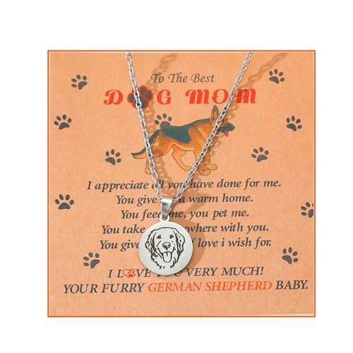 Hibetek Golden retriever necklace pet pendant as a gift for dog mother Best dog mother necklace