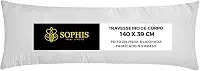 Travesseiro de Corpo Xuxão Gigante King Abraço Toque de Pluma Macio Fibra silicone Antialérgico Anti Ácaro Capa de Algodão Percal Lavável na Máquina de Lavar 180 fios (1, 140x38)