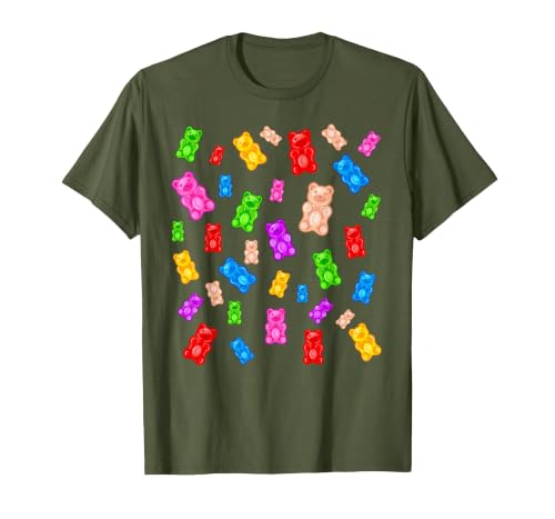 Gummy Bear Candy Mix T-Shirt, Men, Olive Green, 3X-Large