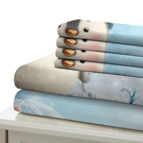 Housse de couette pingouin 3D en microfibre 140x200 pour lit simple - 7