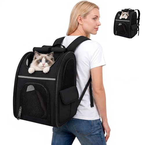 Expandable Cat Backpack Carrier Airline Approved Pet Travel Backpack with…