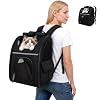 Expandable Cat Backpack Carrier Airline Approved Pet Travel Backpack with Breathable Mesh, Large Space, Safety Leash, Comfortable Padded Straps, Foldable Soft Pet Carrier for Hiking Vet