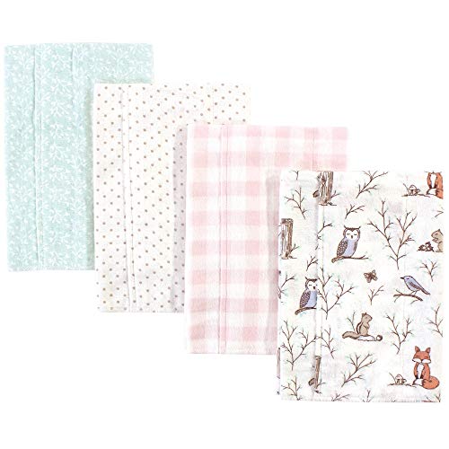 Image of Hudson Baby Unisex Baby Cotton Flannel Burp Cloths, Enchanted Forest, One Size