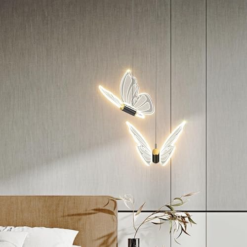 Aouoeeo Lámpara de Techo Moderna - Lámpara Colgante LED Moderna Lámpara Colgante de Mariposa Lámpara Colgante de Techo acrílica Lámpara de araña de Mariposa Iluminación LED