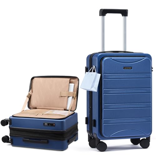 LOVEVOOK Carry On Luggage Airline Approved,20 Inch Expandable Hard Shell Suitcase with Spinner Wheels,Small Rolling Carry-on Suitcases with TSA Lock & Cup Holder by LOVEVOOK - Used condition - US$165.16