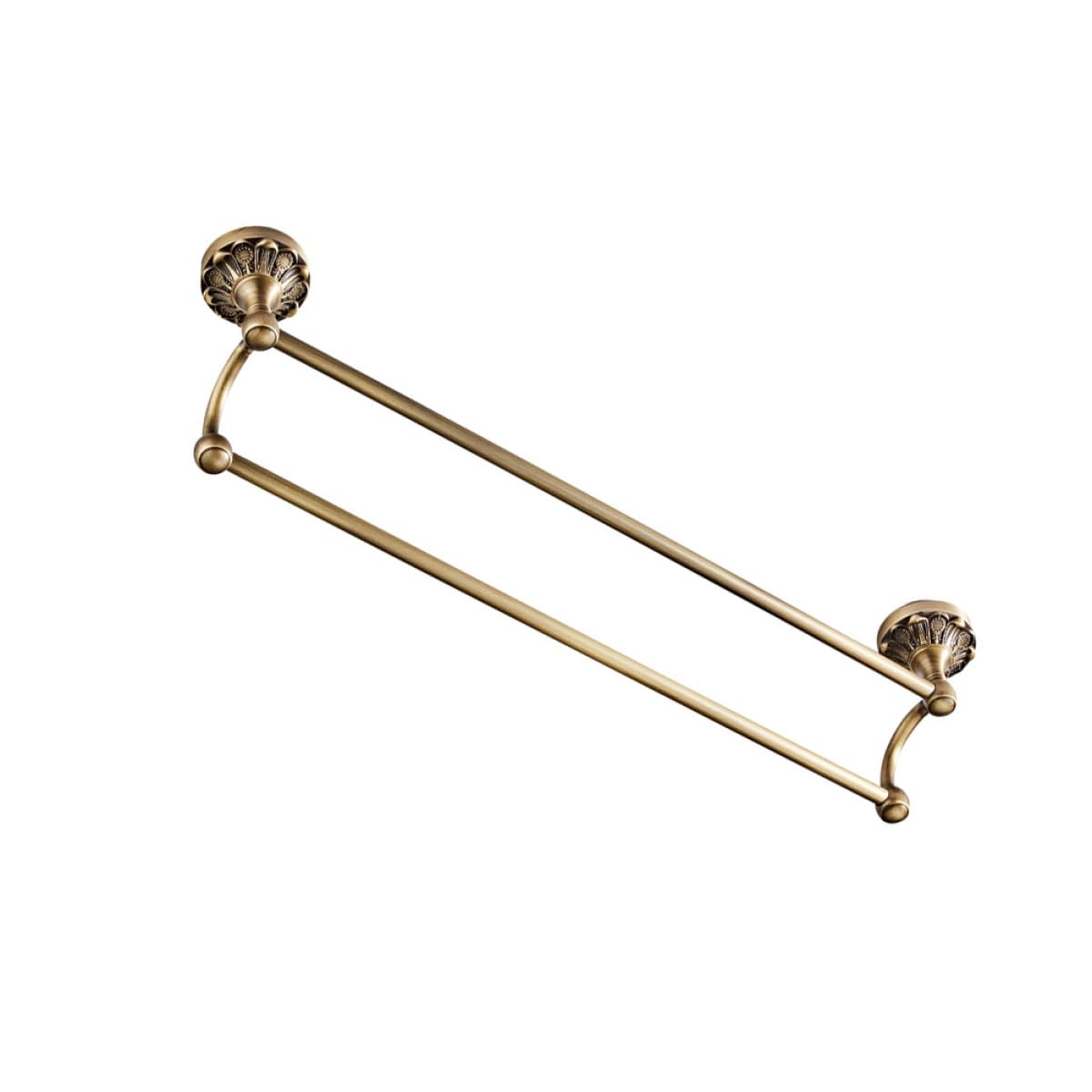 Porte-serviettes mural laiton robuste anti-rouille double barre