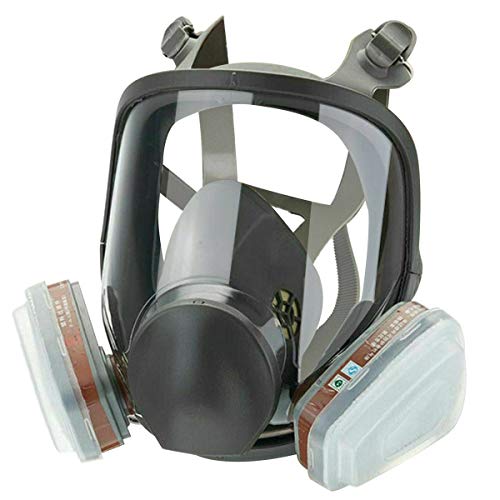HAOX 15in1 Full Face Large Size Respirator,Full Face Wide Field of View,Widely Used in Organic Gas,Paint spary, Chemical,Woodworking