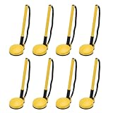 PATIKIL 8 Stück sichere Stifte mit Klebebandkette und Sicherheitsstifthalter, Empfangstresenstifte Nachfüllungen für Schreibtisch Arbeitsplatz Zuhause Büromaterial, Runde Basis, Gelb