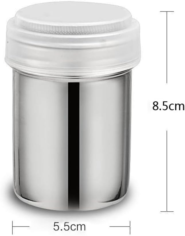 Stainless Steel Powder Shaker with Fine Mesh and Translucent Lid 2.32 Inch Spice Dredger Seasoning Jar for Baking Cooking Sugar Flour Sprinkle