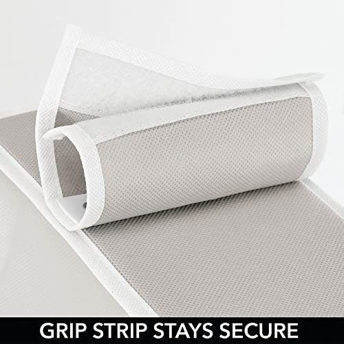 Mdesign Soft Fabric Closet Organizer - Holds Shoes, Handbags, Clutches, Accessories - 10 Shelf Over Rod Hanging Storage Unit - 2 Pack - Light Gray/White #TOP6