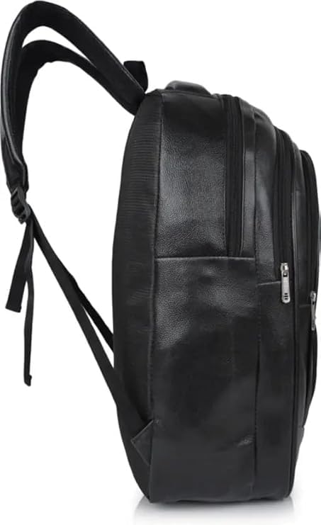 Image of Premium 40L Laptop Backpack for Men & Women | Faux Leather Office, Travel & College Bag with Padded Laptop Compartment & Organizer Pocket