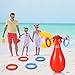 Arrowbash Inflatable Bull Ring Toss Set Include Inflatable Bull 6 Rings Farm Theme Party Supplies for Fiesta Rodeo Party Pool Beach Decoration