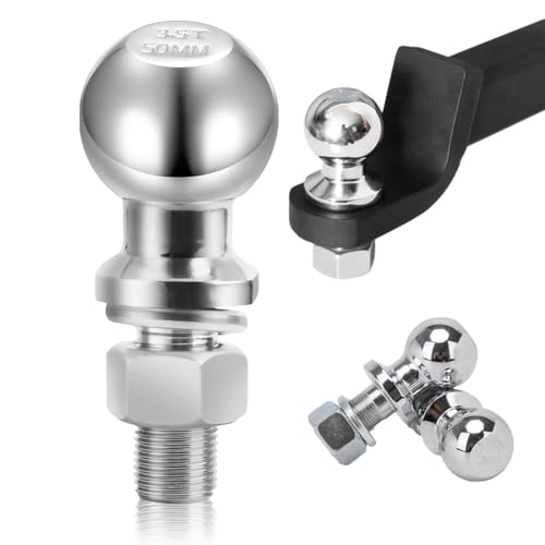 Bangbobi Bola de Remolque de Alta Resistencia para Tractor y Quad - Bola de Remolque de 50mm con Tornillo para remolques de hasta 3.5T