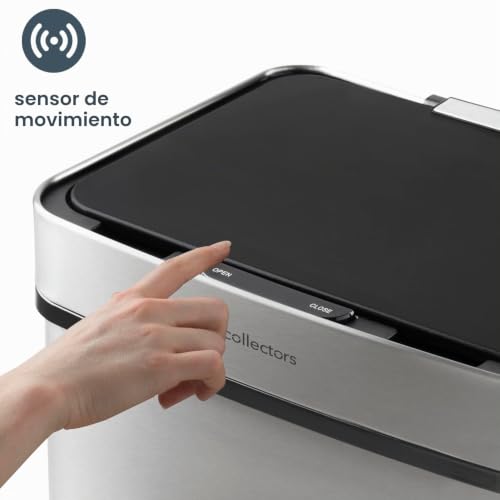 Miniatura 8 de Les Collectors Papelera De Reciclaje N 1010, 64 L 41 11 11 3 Compartimentos, Acero Inoxidable, Cierre Automatico Silencioso, Cesta Organicos De 4l