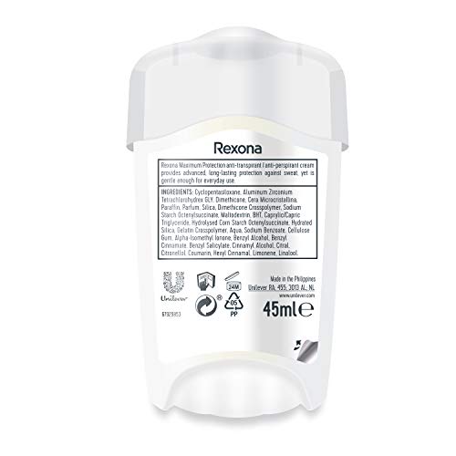 Rexona Women Maximum Protection Anti Transpirant Deo Creme Clean Scent Deodorant mit 96 Stunden Schutz gegen starkes Schwitzen und Geruch mit 3x Schutz bei Stress, Hitze & Bewegung 45 ml