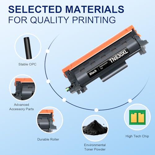 Image of TEINO Compatible TN830XL Toner Cartridge Replacement for Brother TN830XL TN830 XL TN 830 Toner for HL-L2460DW DCP-L2640DW HL-L2420DW HL-L2405W MFC-L2820DW HL-L2480DW HL-L2400D Printer (Black,2 Pack)