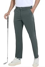 Boyzn Men's Golf Trousers with 5 Pockets Lightweight Stretch Quick Dry Casual Travel Work Dress Trousers