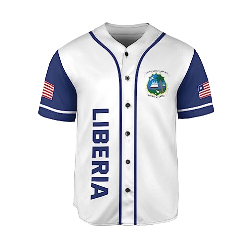 MonkeyVan Personalized Liberia Baseball Jersey Liberian Pride Flag Jerseys Liberia Flag Jersey Liberia Flag Gift Shirts Men LB22 miniatura 2