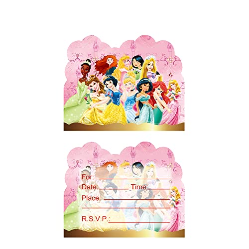 20 Pcs Princesses Birthday Party Invitation Cards,Princesses Birthday Party Invitation Cards For Kids Princesses Birthday Party Supplies #TOP5
