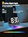 Odokee Digital Alarm Clocks for Bedrooms: Large Bold Number 5 Brightness Dimmer - Easy to Read Across The Room - 5 Alarm Sound 8 Night Light - Silver