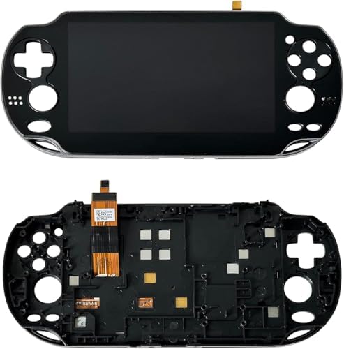 Black LCD Display Touch Screen Digitizer Glass Assembly with Bezel Replacement for PSV Vita 1000 1001 PCH-1001 PCH-1101
