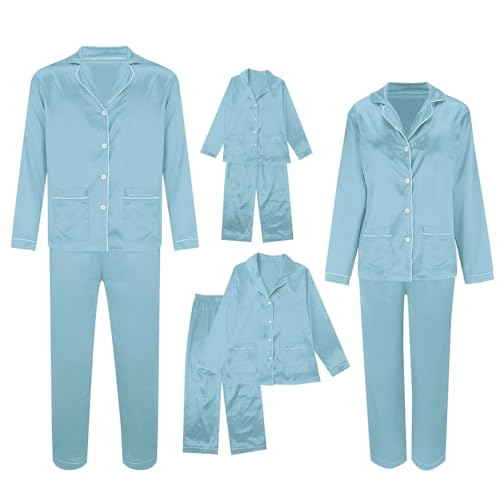 Pyjama Noël famille chaud contre le froid hivernal en satin fluide